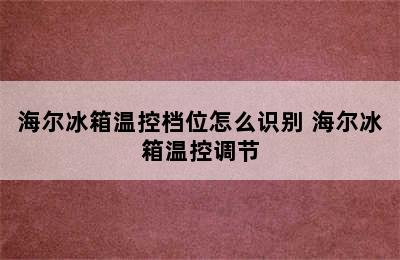 海尔冰箱温控档位怎么识别 海尔冰箱温控调节